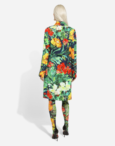 Shop Dolce & Gabbana Bloom-print Brocade Coat