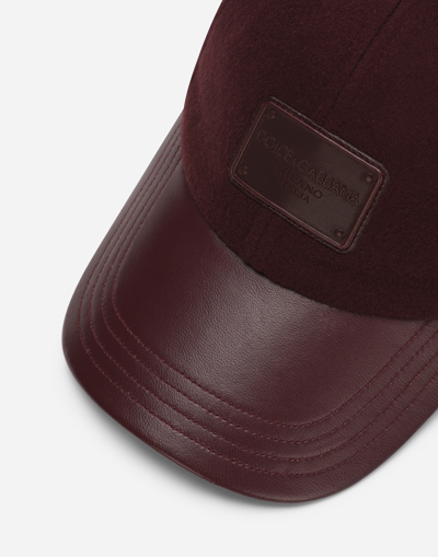 Dolce & Gabbana Baseball Cap With Branded Tag In Brown