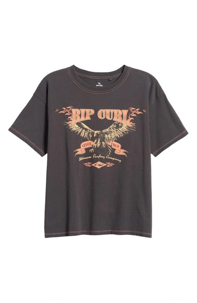 Shop Rip Curl Ultimate Surf Relaxed Cotton T-shirt In Washed Black