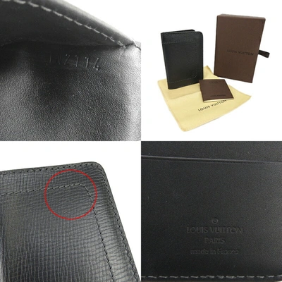 Pre-owned Louis Vuitton Utah Black Leather Wallet  ()