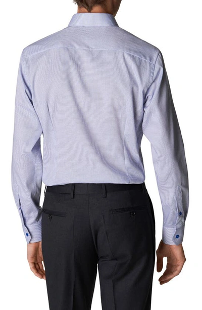 Eton Contemporary Fit Textured Solid Dress Shirt In Blue