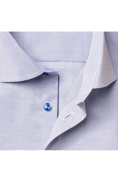 Eton Contemporary Fit Textured Solid Dress Shirt In Blue