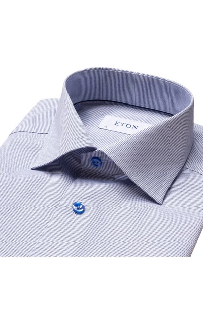 Eton Contemporary Fit Textured Solid Dress Shirt In Blue