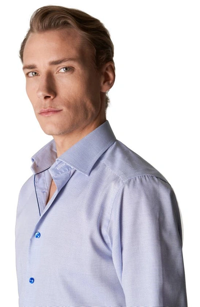 Eton Contemporary Fit Textured Solid Dress Shirt In Blue