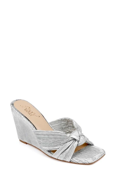 Shop Jewel Badgley Mischka Hype Wedge Slide Sandal In Silver