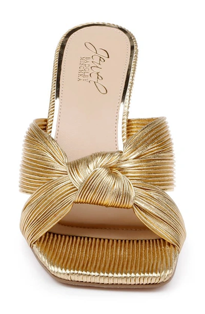 Shop Jewel Badgley Mischka Hype Wedge Slide Sandal In Champagne Gold