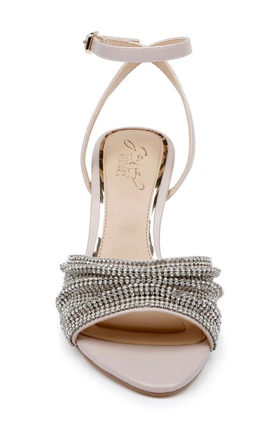 Shop Jewel Badgley Mischka Huntley Ankle Strap Pointed Toe Sandal In Champagne