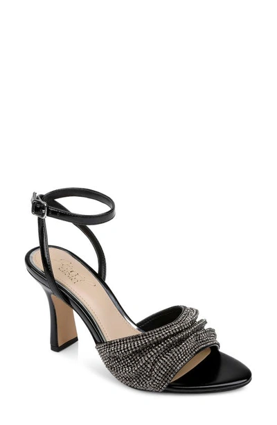 Shop Jewel Badgley Mischka Huntley Ankle Strap Pointed Toe Sandal In Black