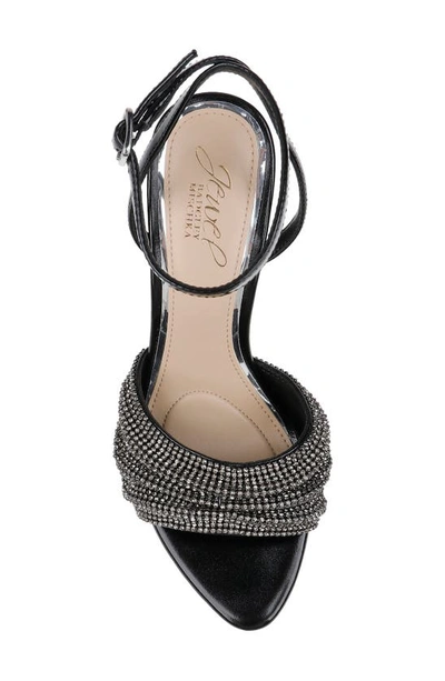 Shop Jewel Badgley Mischka Huntley Ankle Strap Pointed Toe Sandal In Black