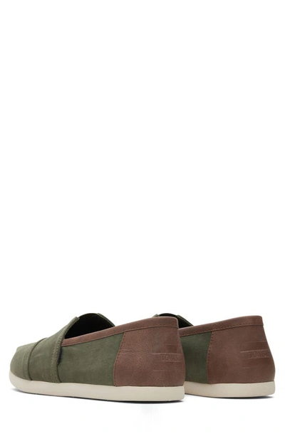 Toms Alpargata Faux Leather Trim Slip-on Sneaker In Green
