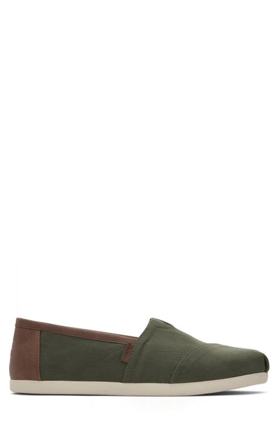 Toms Alpargata Faux Leather Trim Slip-on Sneaker In Green