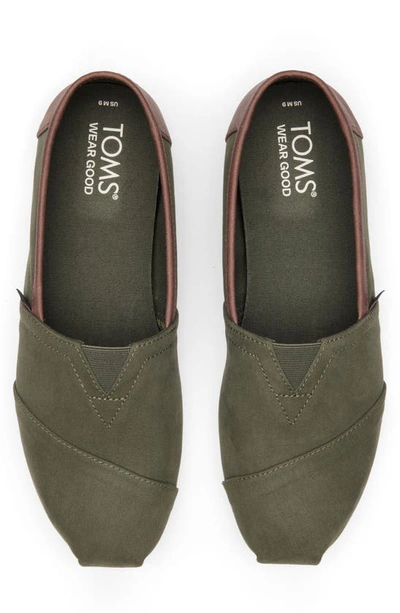 Shop Toms Alpargata Faux Leather Trim Slip-on Sneaker In Green