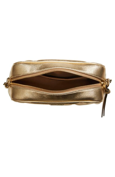Shop Jimmy Choo Avenue Quilted Leather Camera Crossbody Bag In Gold/ Light Gold