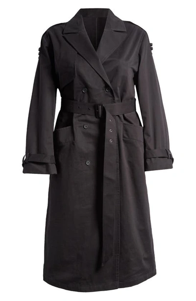 Shop Allsaints Wyatt Cotton Trench Coat In Black