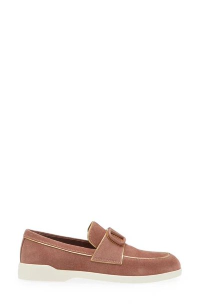 Shop Valentino Leisure Flows Loafer In Brownish Orange/ Antique Brass