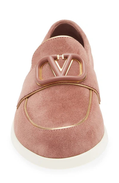 Valentino Garavani Leisure Flows Loafer In Brownish Orange/ Antique Brass