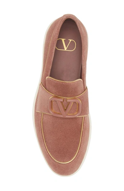 Valentino Garavani Leisure Flows Loafer In Brownish Orange/ Antique Brass
