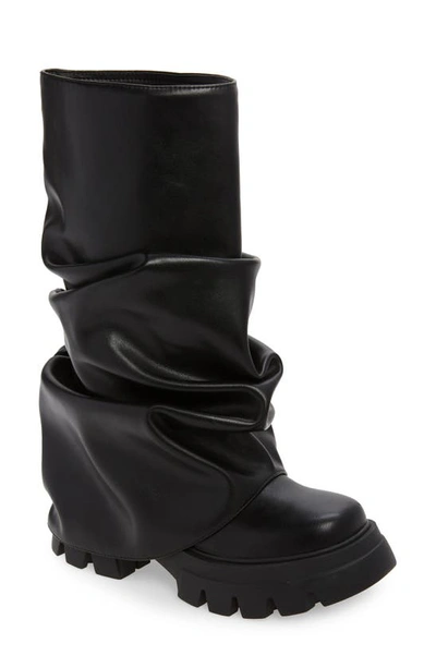 Shop Azalea Wang Mate Lug Sole Boot In Black