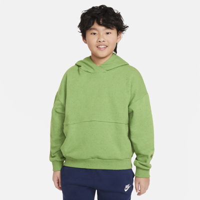 Shop Nike Icon Fleece Big Kids' Oversized Pullover Hoodie In Green