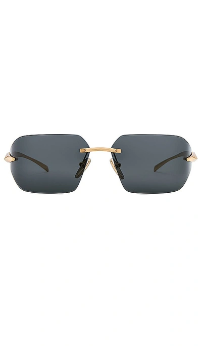 Shop Prada Rectangular Sunglasses In Satin Yellow Gold