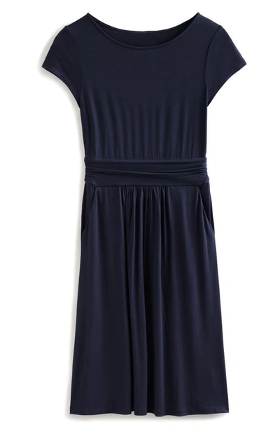 Shop Boden Amelie Print Jersey Dress In Blue Navy