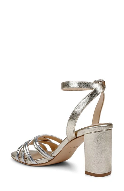 Shop L Agence Acelynn Ankle Strap Sandal In Gold/ Silver