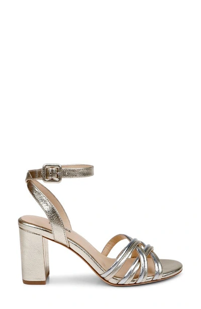 Shop L Agence Acelynn Ankle Strap Sandal In Gold/ Silver