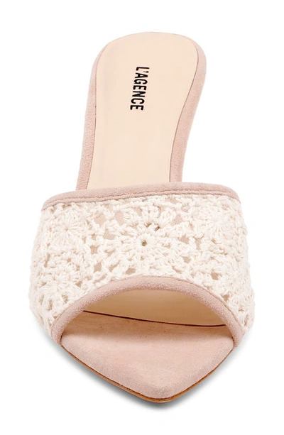 Shop L Agence Armande Pointed Toe Slide Sandal In Ecru/ Pecan