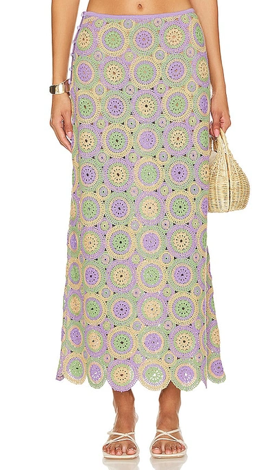 Shop Agua Bendita Nui Maxi Skirt In Multicolor