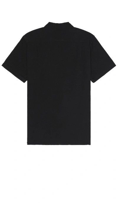 Shop Rhythm Classic Linen Short Sleeve Shirt In Vintage Black