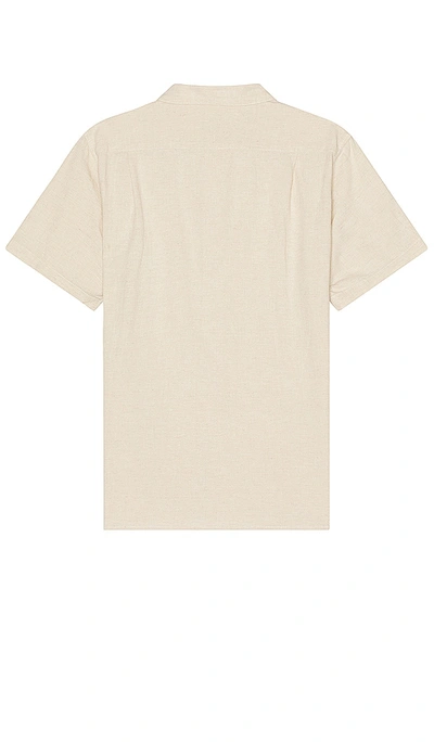Shop Rhythm Classic Linen Short Sleeve Shirt In Sand