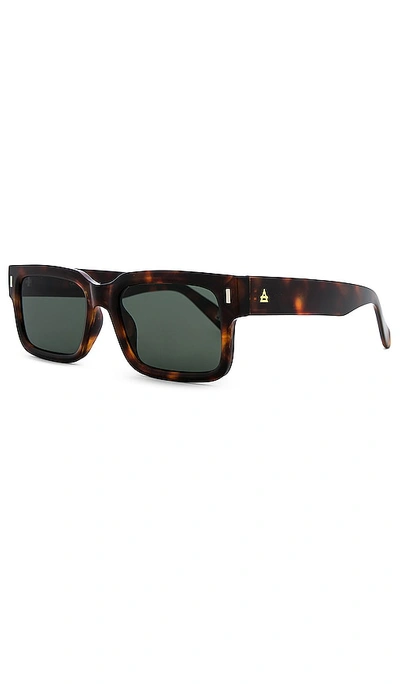 Shop Aire Castor Sunglasses In Tort & Green Mono