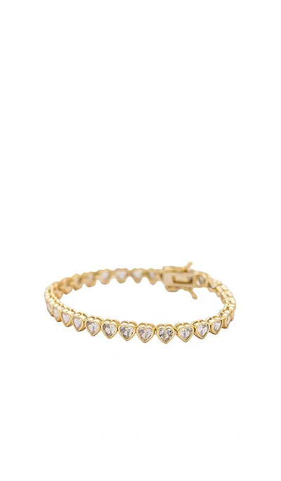 Shop Alexa Leigh Nora Heart Tennis Bracelet In Gold