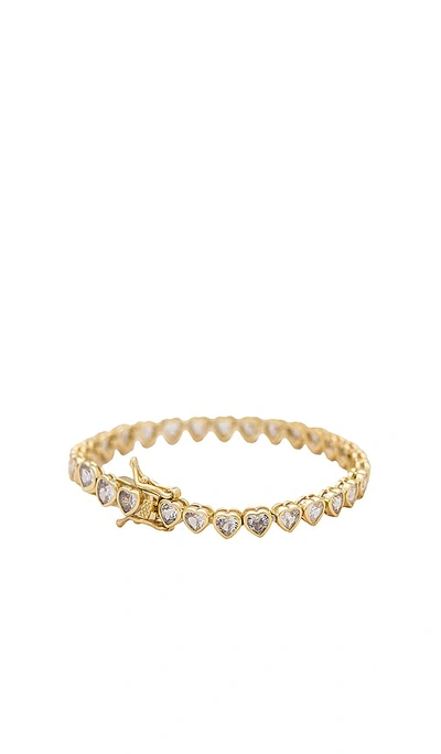 Shop Alexa Leigh Nora Heart Tennis Bracelet In Gold