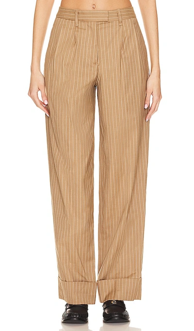 Shop Rag & Bone Marianne Wool Pant In Camel Stripe