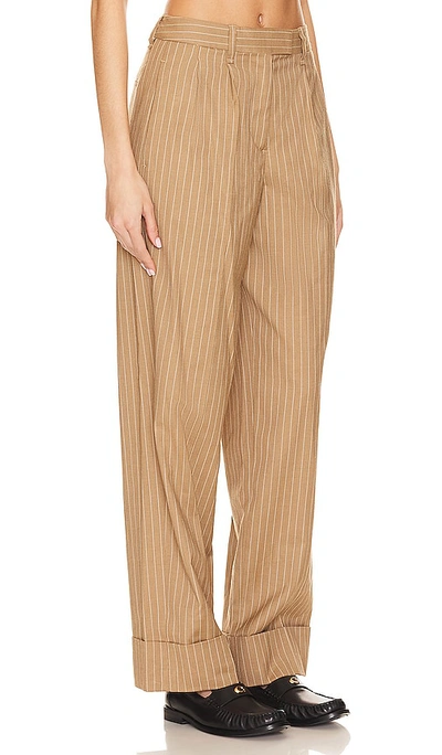 Shop Rag & Bone Marianne Wool Pant In Camel Stripe