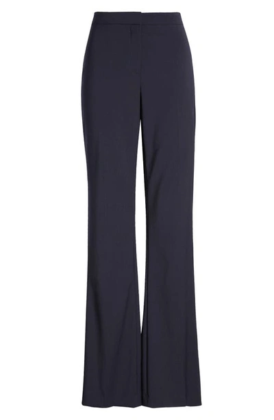 Shop Hugo Boss Tuleah Wool Flare Pants In Sky Captain