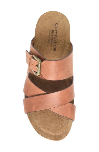 Shop Comfortiva Gervaise Slide Sandal In Ginger Tan