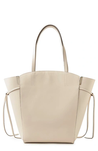 Shop Mulberry Clovelly Calfskin Leather Tote In Eggshell