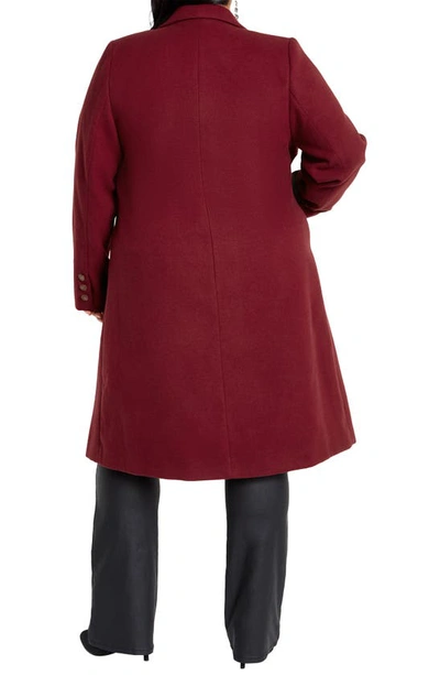 Shop City Chic Effortless Chic Coat In Cabernet
