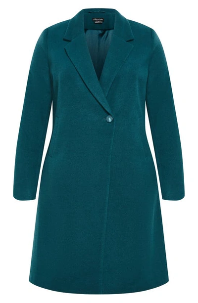 Shop City Chic Effortless Chic Coat In Emerald