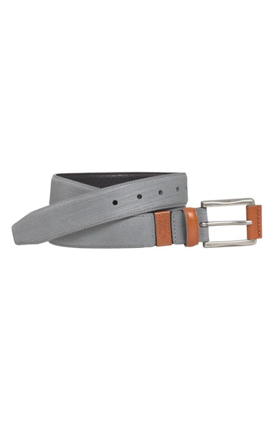 Shop Johnston & Murphy Xc4 Sport Casual Leather Belt In Gray Nubuck