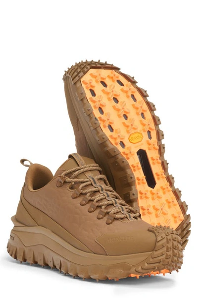 Shop Moncler Genius Trailgrip Croc Embossed Low Top Hiking Sneaker In 23n-light Brown