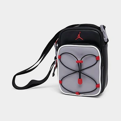 Shop Nike Jordan Festival Crossbody Bag In Grey/black/red