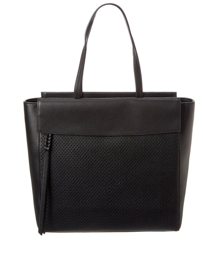 Shop Dolce Vita Perforated Leather Tote In Black
