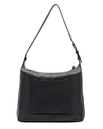 Shop Dolce Vita Back Patch Pocket Leather Hobo Bag In Black