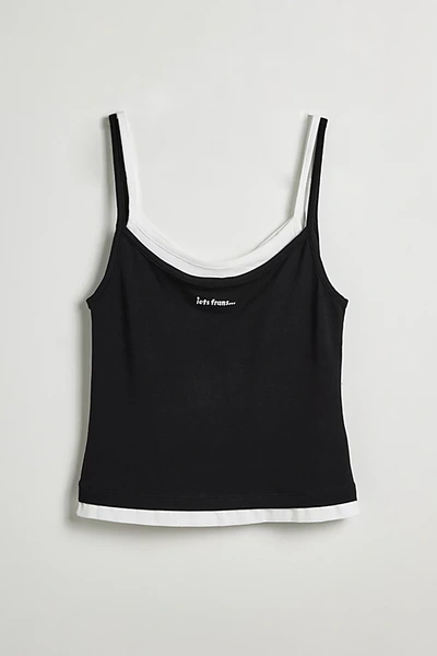 Shop Iets Frans . … Double Layer Cami In Black At Urban Outfitters