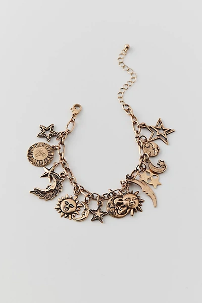 Shop Urban Outfitters Sun And Moon Charm Bracelet In Gold, Women's At
