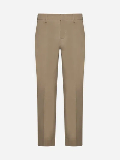 Shop Pt Torino New York Cotton Trousers In Beige