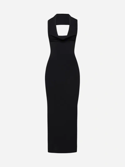 Shop Totême Long Knit Dress In Black